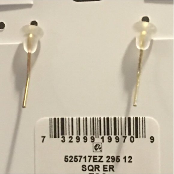 Charter Club ~ Gold & Silver Tone Square Earrings - Picture 5 of 5